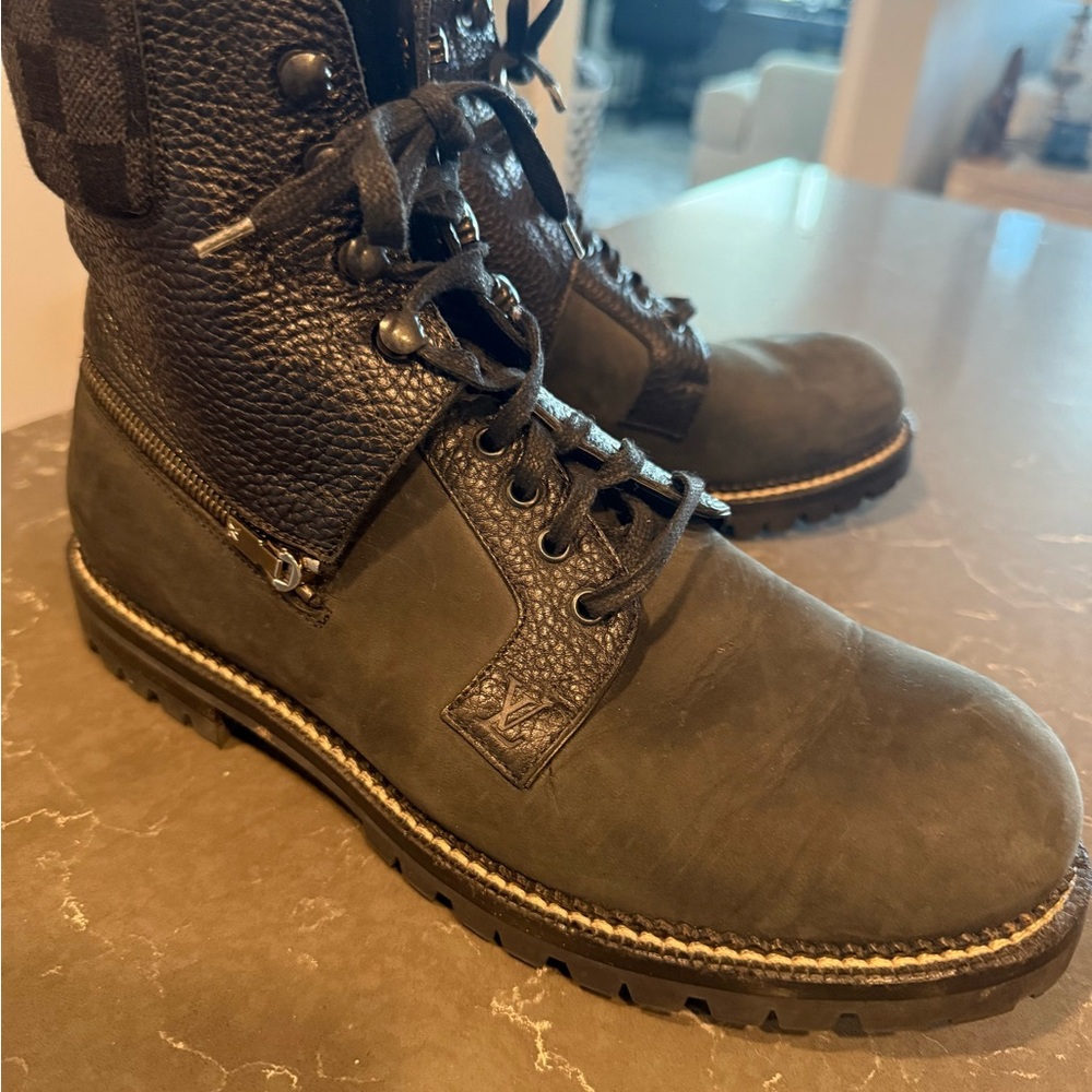 Louis Vuitton Black Lace-Up Boots